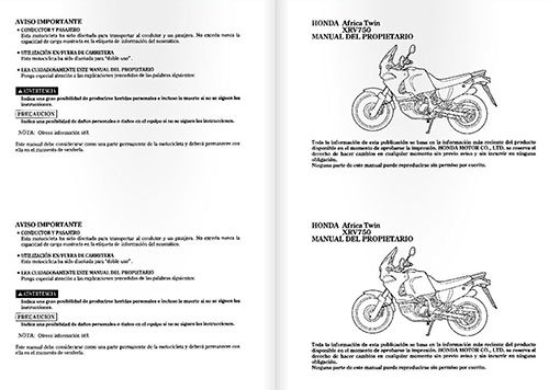 manual de taller y de usuario: Honda Africa Twin