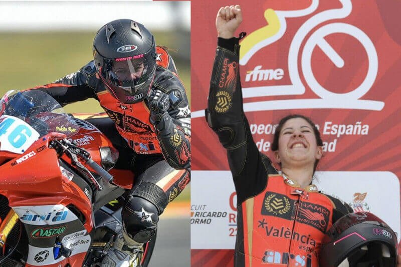Pakita Ruiz campeona de España de Motociclismo ganando