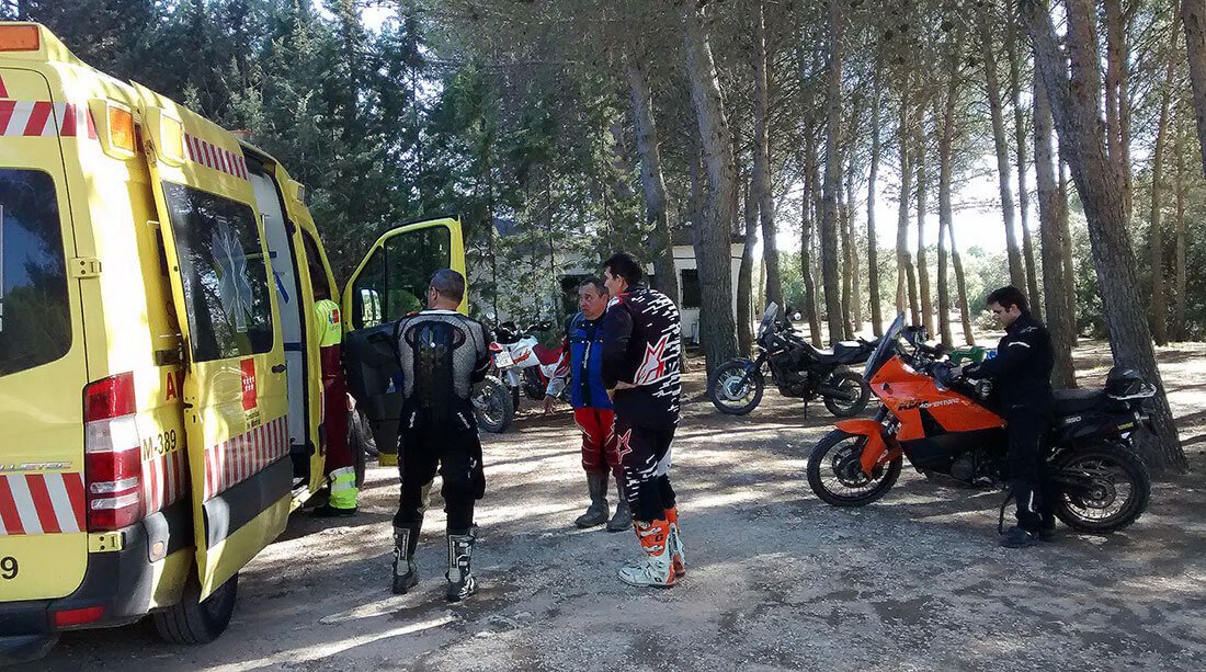 Ambulancia para ruta en moto trail