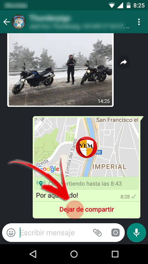 Compartir ubicación en whatsapp en tiempo real